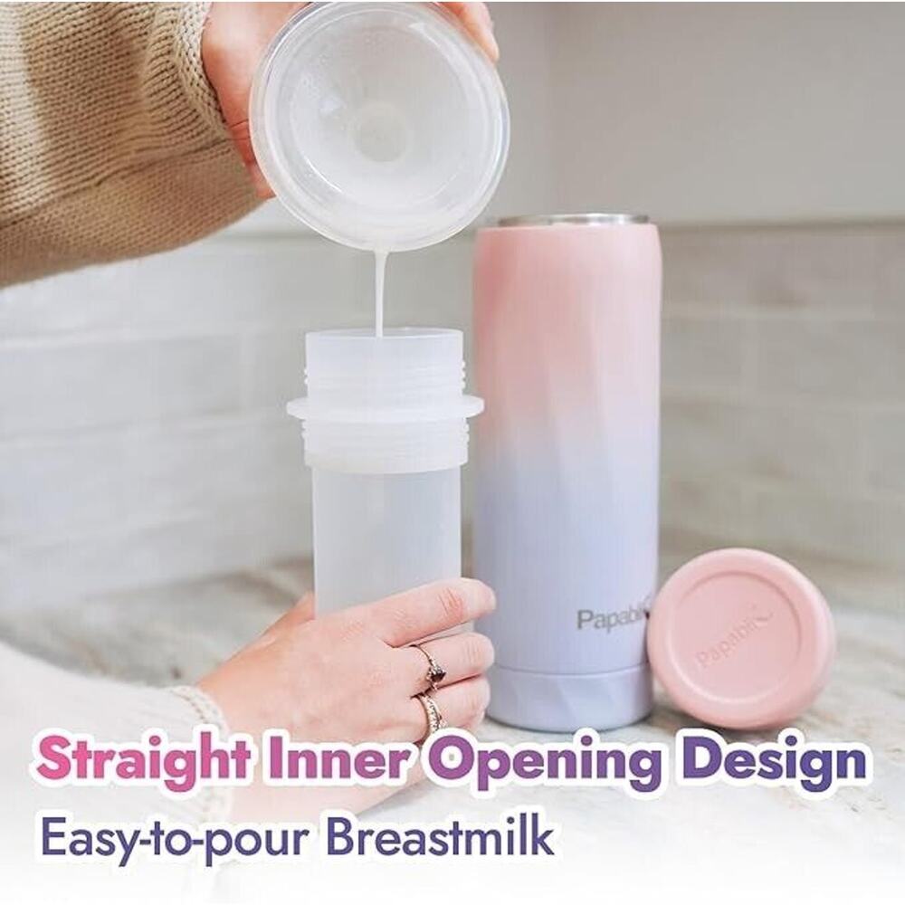 Papablic Vacuum Insulated Breastmilk Cooler Bottle, 20oz Stainless Steel Violet - Picture 3 of 6